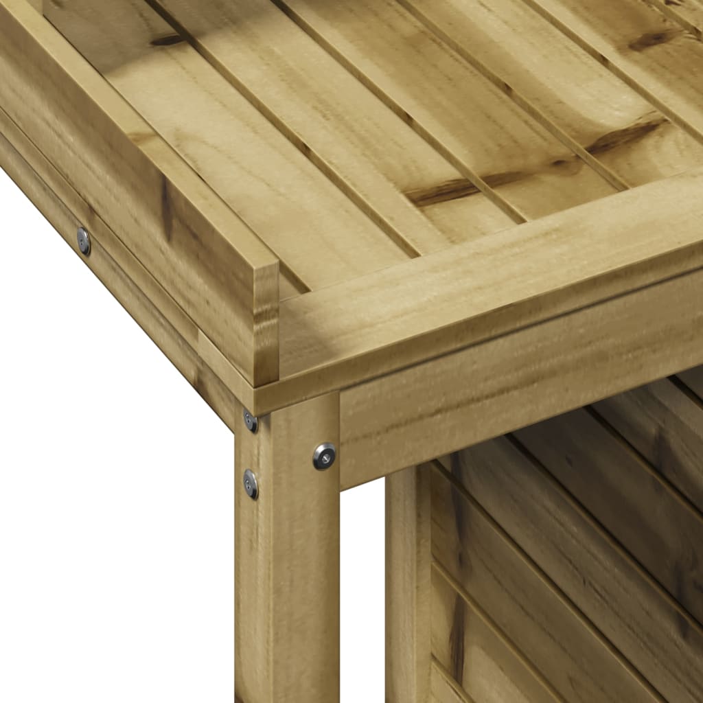 Table de rempotage avec étagères bois de pin imprégné