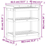 Table de rempotage avec étagères blanc bois massif de pin