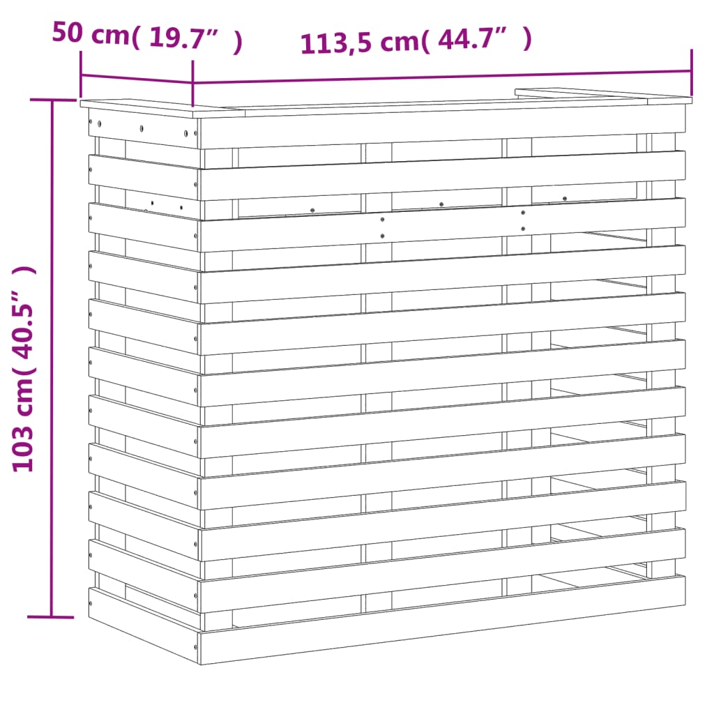 Table de bar d'extérieur 113,5x50x103 cm bois massif de pin