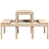 Picnic table 110x134x75 cm solid pine wood