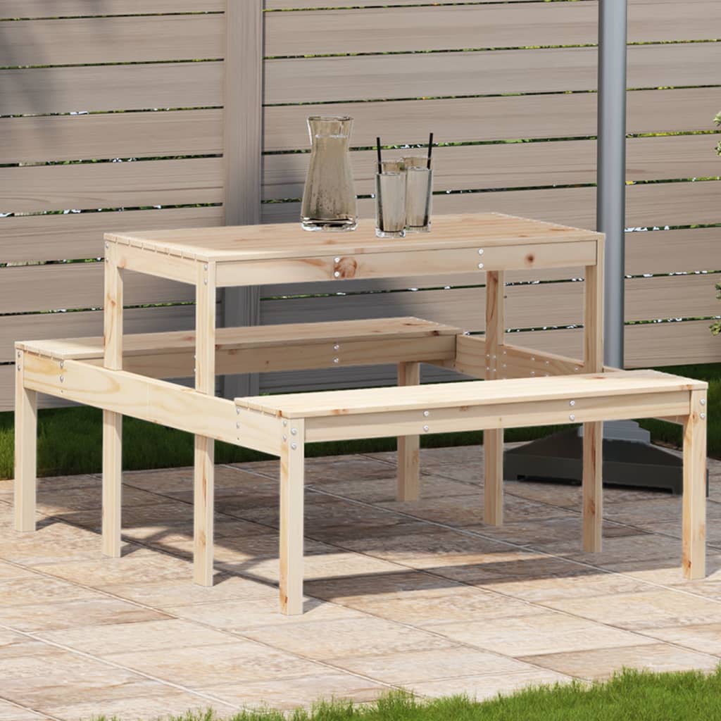 Picnic table 110x134x75 cm solid pine wood