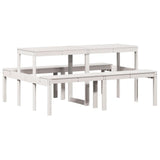 Table de pique-nique blanc 160x134x75 cm bois massif de pin