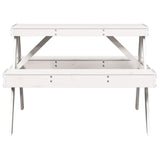 Table de pique-nique blanc 105x134x75 cm bois massif de pin