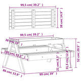 Table de pique-nique avec bac à sable pour enfants pin massif