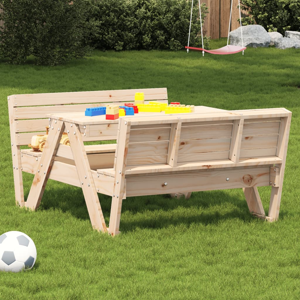 Table de pique-nique pour enfants 88x122x58 cm bois massif pin