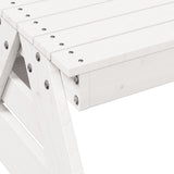 Children's picnic table white solid pine wood