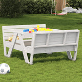 Children's picnic table white solid pine wood