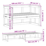 Canapé de jardin extensible bois massif de pin