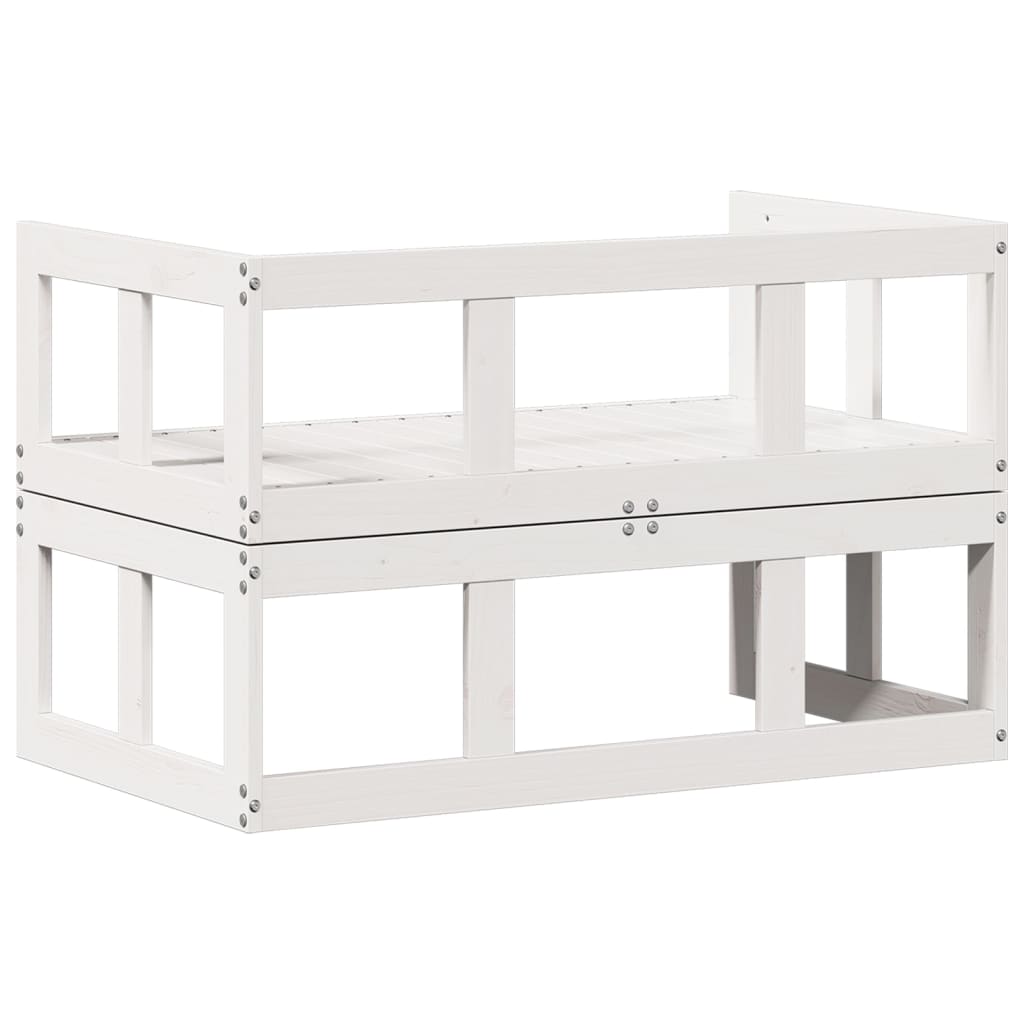 Canapé de jardin extensible blanc bois massif de pin