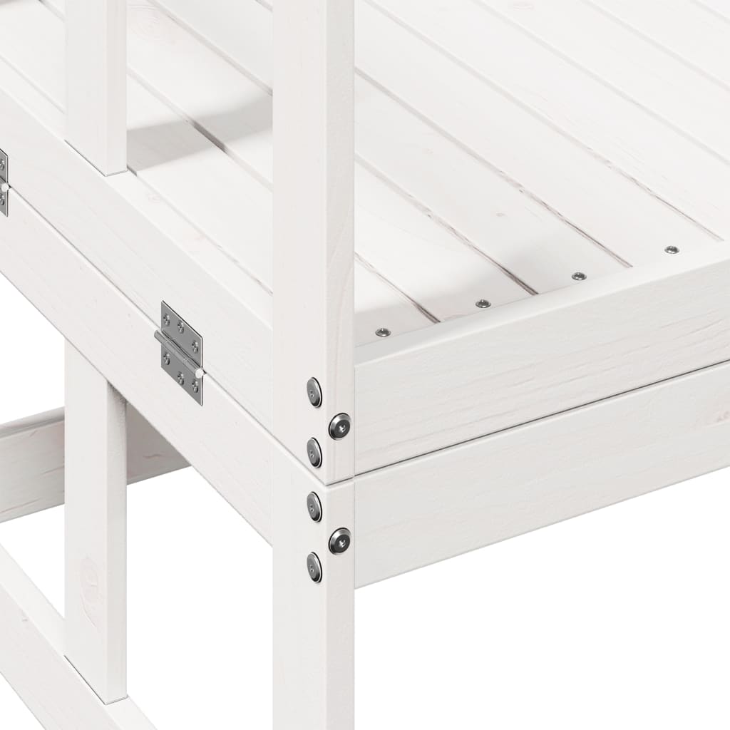 Canapé de jardin extensible blanc bois massif de pin