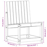 Salon de jardin 3 pcs blanc bois massif de pin