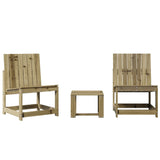 Salon de jardin 3 pcs bois de pin imprégné