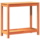 Table de rempotage avec étagère cire marron bois massif de pin