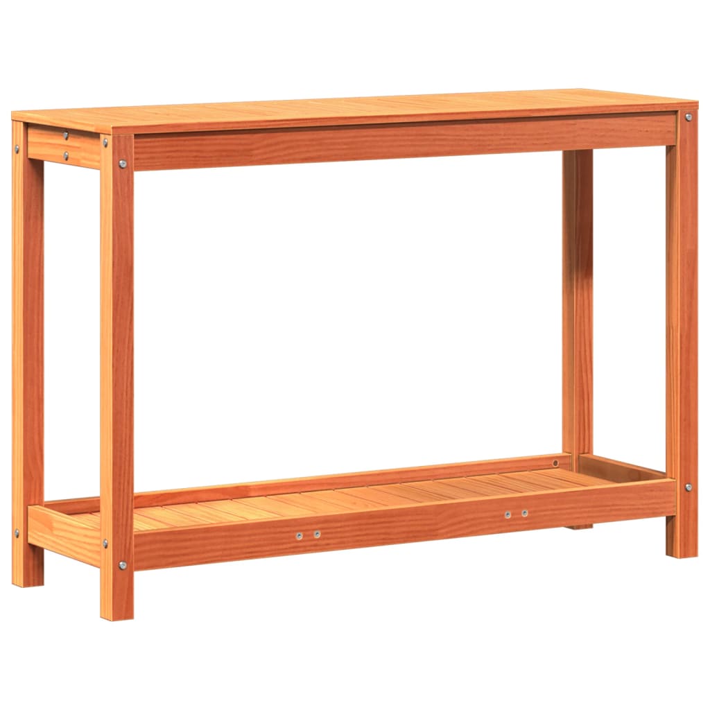 Table de rempotage avec étagère cire marron bois massif de pin