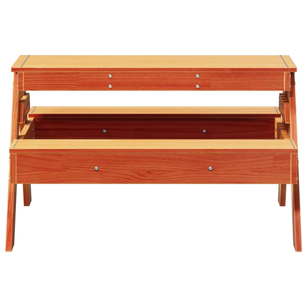 Table de pique-nique pour enfants cire marron bois massif pin