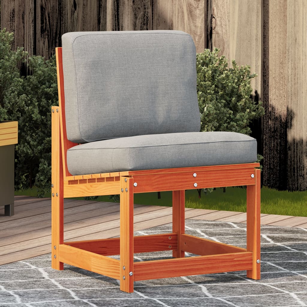 Brown wax garden chair 50.5x55x77 cm solid pine wood