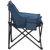 Chaise de camping avec poche pliable lot de 2 bleu