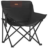 Chaise de camping avec poche pliable lot de 2 noir