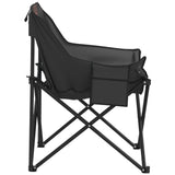 Chaise de camping avec poche pliable lot de 2 noir