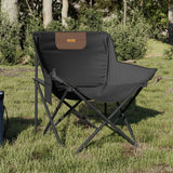 Chaise de camping avec poche pliable lot de 2 noir