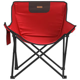 Chaise de camping avec poche pliable lot de 2 rouge