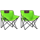 Chaise de camping avec poche pliable lot de 2 vert