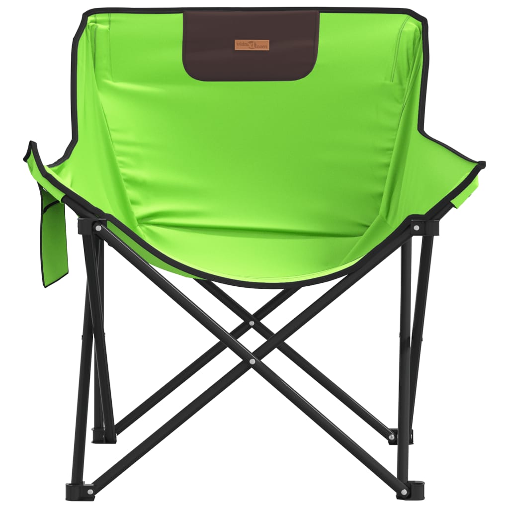 Chaise de camping avec poche pliable lot de 2 vert