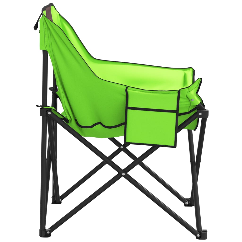 Chaise de camping avec poche pliable lot de 2 vert