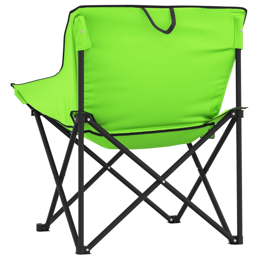 Chaise de camping avec poche pliable lot de 2 vert