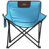 Camping chair with folding pocket set of 2 bright blue