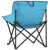 Camping chair with folding pocket set of 2 bright blue