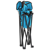 Camping chair with folding pocket set of 2 bright blue