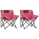 Chaise de camping avec poche pliable lot de 2 rose