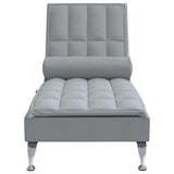 Chaise longue de massage avec traversin gris clair tissu