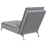 Chaise longue de massage avec traversin gris clair tissu