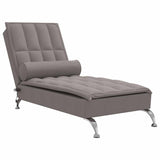 Chaise longue de massage avec traversin taupe tissu