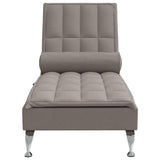 Chaise longue de massage avec traversin taupe tissu