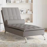 Chaise longue de massage avec traversin taupe tissu