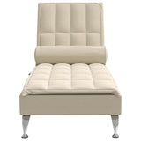 Chaise longue de massage avec traversin crème tissu