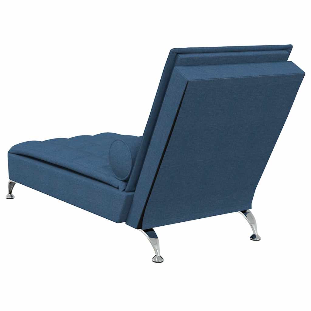 Massage lounge chair with blue fabric bolster