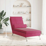 Massage lounge chair with burgundy red velvet bolster