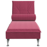 Massage lounge chair with burgundy red velvet bolster