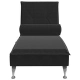 Chaise longue de massage avec traversin noir velours