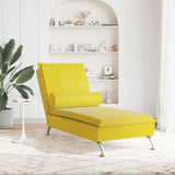 Chaise longue de massage avec traversin jaune velours