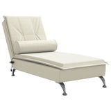 Cream Velvet Bolster Massage Lounger