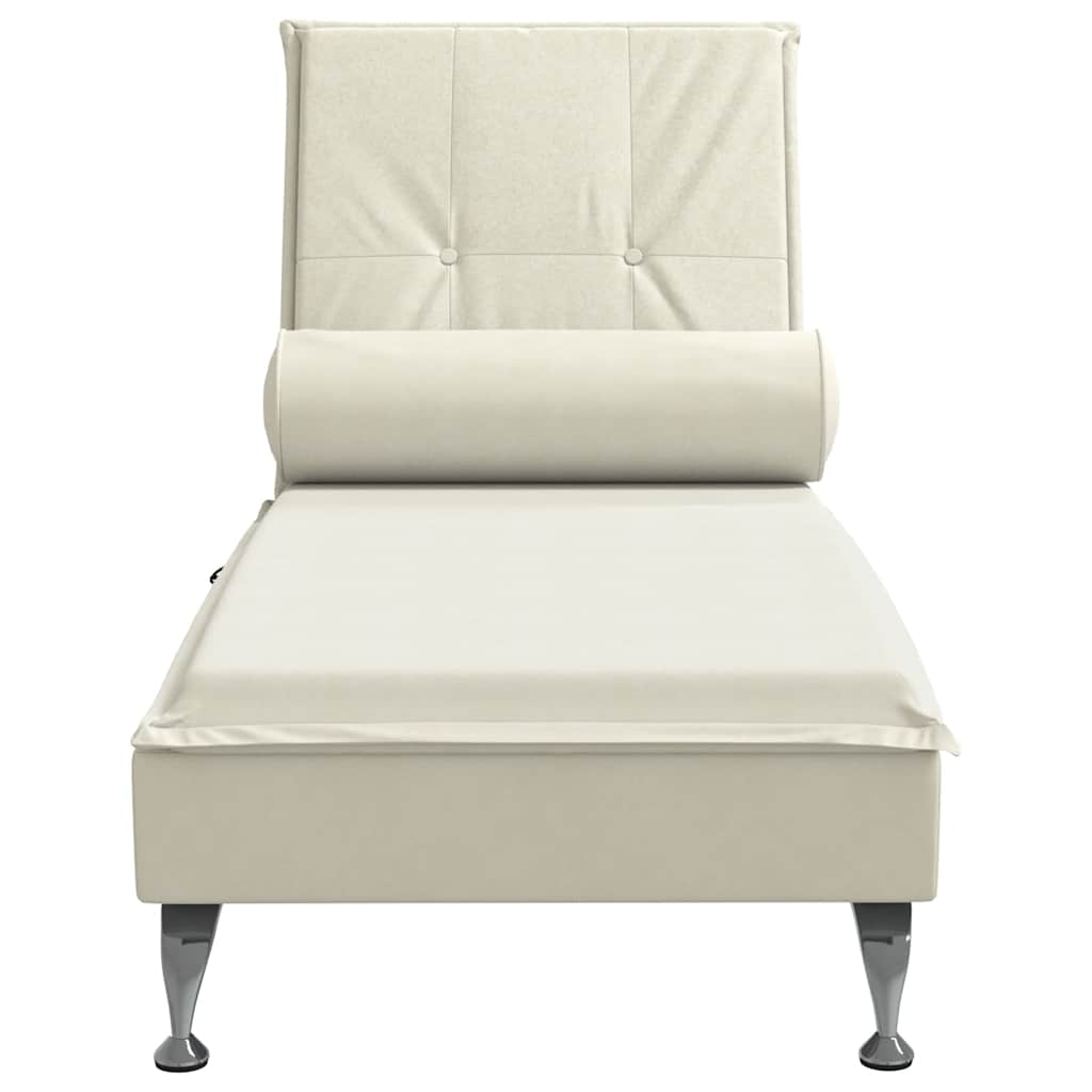 Cream Velvet Bolster Massage Lounger