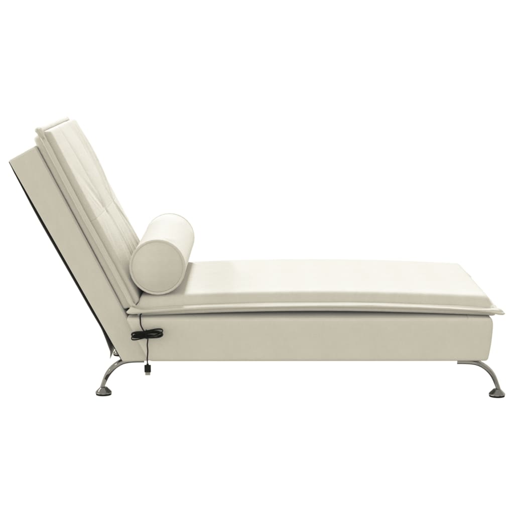 Cream Velvet Bolster Massage Lounger