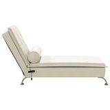 Cream Velvet Bolster Massage Lounger