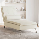 Cream Velvet Bolster Massage Lounger