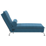 Chaise longue de massage avec traversin bleu velours